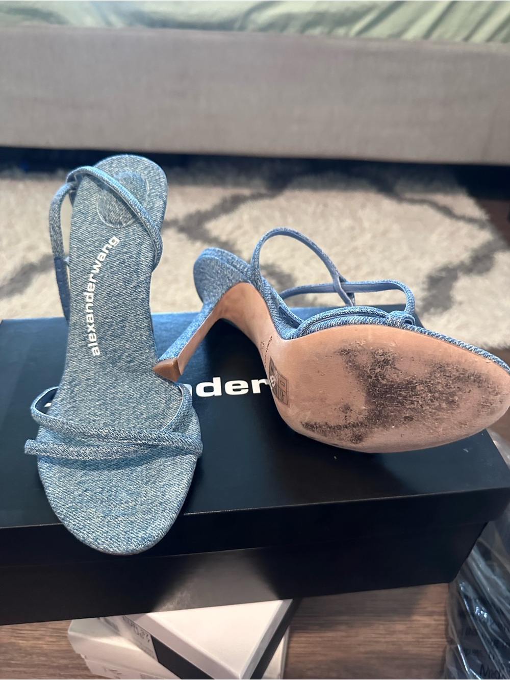 Alexander Wang Light Denim Strappy Sandals - Picture 2 of 2